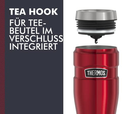 Thermos 4002.248.047 Flask 0.47 Litre Stainless King Flask, Cranberry, 8,4x8,4x19,8 Cm