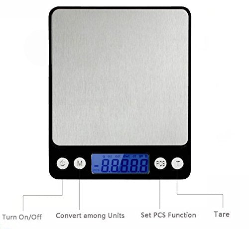 Spirit 0.01oz/0.1g 3000g Digital Multifunction Pocket Scale With Back-Lit LCD Display