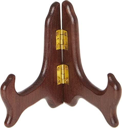  Hinged Medium Wood Stand, 4" H X 4.5" W X 3" D (For 3.5" - 5" Plates), Pack Of 3