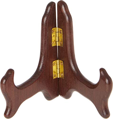  Hinged Medium Wood Stand, 4" H X 4.5" W X 3" D (For 3.5" - 5" Plates), Pack Of 3