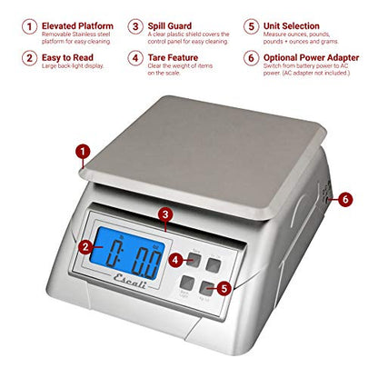  Alimento 136DK Digital Kitchen Scale, Elite Food Measuring To The Gram With Removable Stainless Steel Platform And LCD Display, Baking And Cooking Made Simple