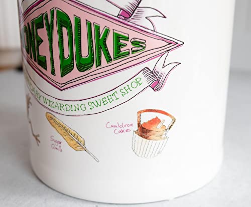  Harry Potter Honeydukes Sweets 10-Inch Ceramic Cookie Jar | Food Storage Jar For Candy, Spice | Flour And Sugar Containers With Lids, Home & Kitchen Canisters For Counter Top, Housewarming Gifts