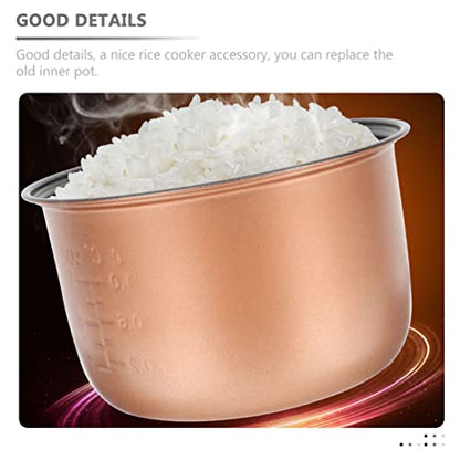  Stainless Steel Cookware Non- Stick Ricer Cooker Pot 3L Household Rice Cooker Inner Pot, Aluminum Alloy Non- Stick Rice Cooker Pot, Rose Gold Stainless Steel Cooking Utensils Pressure Cooker