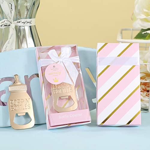  12 Pcs Pink Princess Baby Shower Favors For Girl,POPPINS'BOTTLE Bottle Opener Baby Shower Favor For Guests Girl Baby Shower Decoration Goodiebag Supplies (Pink And Gold, 12)