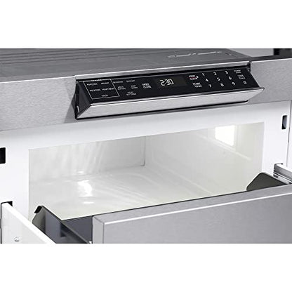 Sharp Harp SMD2470ASY 24 In. 1.2 Cu. Ft. 950W Stainless Steel Microwave Drawer Oven Bundle With 3 YR CPS Enhanced Protection Pack
