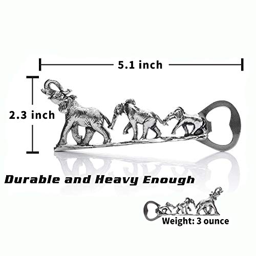  Elephant Bottle Opener, Unique Elephant Gifts For Men, Women (Silver)