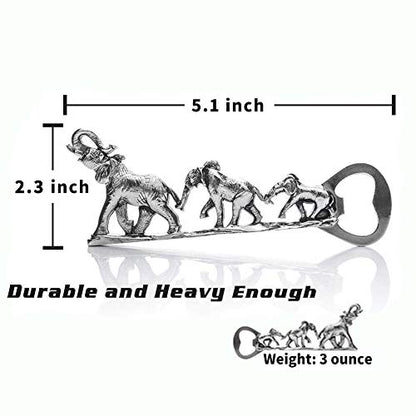  Elephant Bottle Opener, Unique Elephant Gifts For Men, Women (Silver)