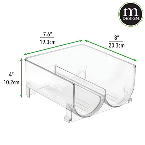  MDesign Plastic Stackable 2 Bottle Storage Holder Rack - Bottle Organizer For Home, Kitchen Countertop, Cabinet, And Pantry - Holds Water Bottles For Storage, Perfect For Tumbler Cup - 8 Pack - Clear