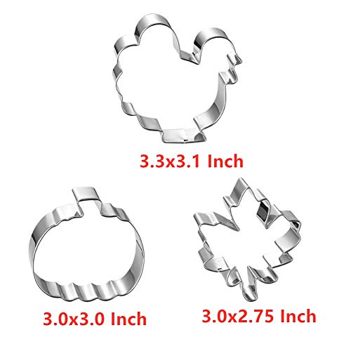  Fall Thanksgiving Cookie Cutters Set - 8 Pieces - Pumpkin, Football,Turkey, Maple Leaf, Oak Leaf,Squirrel ,Candy Corn And Acorn- Stainless Steel