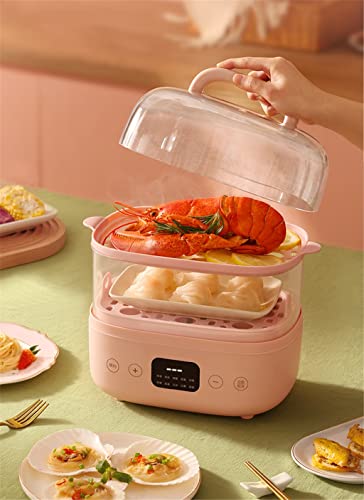  MJWDP Food Steamer 10 Hours Reservation Food Warmer Reheat Automatic Insulation Washable Base Steam Pot Cookware (Color : Gray)
