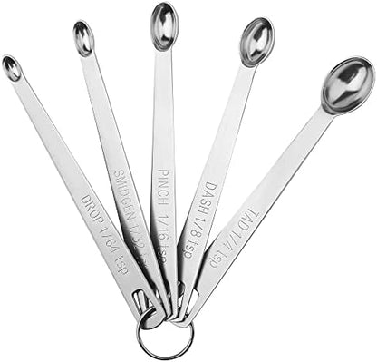  Measuring Cups, Measuring Cups And Spoons Set, 6 Measuring Spoons Set And 5 Measuring Cup Set, Stainless Steel Measuring Cups, Metal Measuring Cups, Mini Teaspoon Measuring Spoons Equivalents