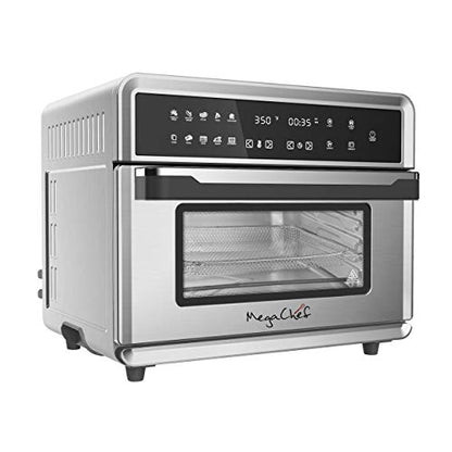  10 In 1 Electronic Multifunction 360 Degree Hot Air Technology Countertop Oven, Silver Chrome, 25 Liter Capacity