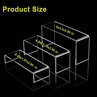  Acrylic Display Risers 2 Sets - 9'' Risers For Display Clear Acrylic Risers For Display Thicken Acrylic Shelf Riser For Figure Collection Jewelry Cup Perfume Cake Buffet 6pcs 3 Assorted Sizes