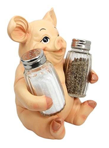  Animal Farm Barn Porky Pig Salt Pepper Shakers Holder Figurine Piggy Pigs Whimsical Pork Bacon Piglet Statue Spice Organizer