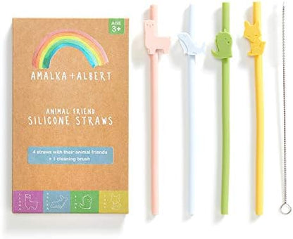  Silicone Straws Reusable Safe For Kids, 4pcs Flexible 7.8 Inches Long With 1 Cleaning Brush For 20oz And 30oz Tumblers, BPA Free, Eco-Friendly