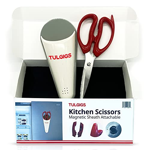  Kitchen Scissors With Magnetic Sheath Attachable To Refrigerator, Blade Separable