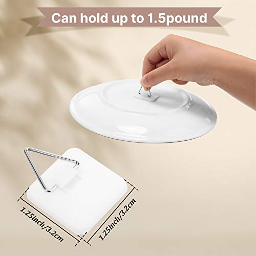  Invisible Adhesive Plate Hanger Vertical Plate Holders For Plate Pictures Wall Art Decor Supplies, 1.25 Inch (40 Pieces)