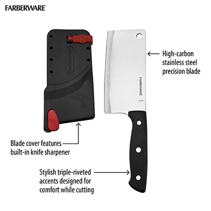  Edgekeeper Self-Sharpening Triple Riveted Cleaver Knife, 6-Inch, Black