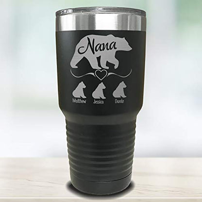  Grandparents Personalized Laser Engraved Tumbler With Grandchildren Names Gift For Grandma, Customized Mug, Insulated For Coffee, Water + More