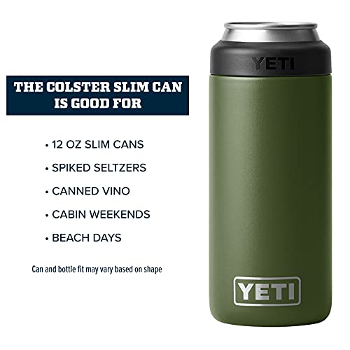 Yeti Rambler 12 Oz. Colster Slim Can Insulator For The Slim Hard Seltzer Cans, Highlands Olive