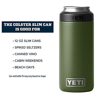 Yeti Rambler 12 Oz. Colster Slim Can Insulator For The Slim Hard Seltzer Cans, Highlands Olive
