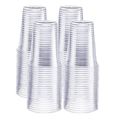  [100 Pack - 16 Oz.] Crystal Clear PET Plastic Cups