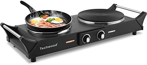  Hot Plate Portable Electric Stove 1500W Countertop Single Burner With Adjustable Temperature & Stay Cool Handles, 7.5” Cooktop For Dorm Office/Home/Camp, Compatible For All Cookwares