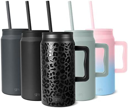  50 Oz Mug Tumbler With Handle And Straw Lid | Reusable Insulated Stainless Steel Large Travel Jug Water Bottle | Valentines Gifts For Him & Her | Trek Collection | 50oz | Graphite