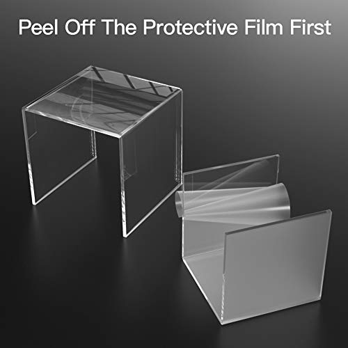  2 Set Acrylic Display Risers Display For Funko POP Figures, Jewelry Display Riser Shelf Showcase Fixtures, Clear Cake Stands For Candy Dessert Table Decorations-3"x4"x5"