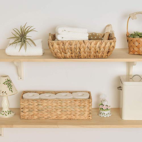  3-Section Wicker Baskets And Toilet Paper Baskets Set