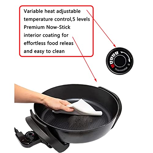  Nstick Extra Deep Electric Skillet - With Lid With Steam Vent (12 Inch)