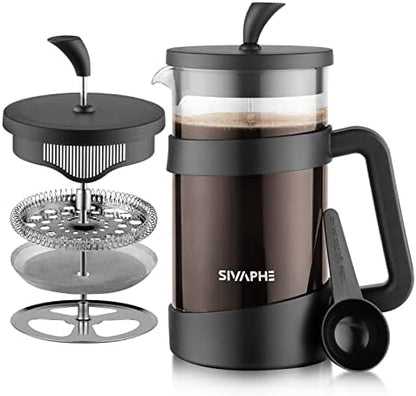  French Press 34oz Light-weight Durable High Borosilicate Carafe Maker 8 Cup Plastic Coffee Press Frothed