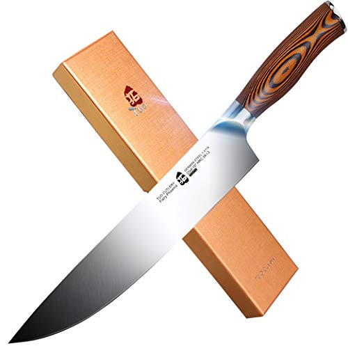  Chef Knife, Pro 10 Inch Chef S Knife, German High Carbon Stainless Steel Anti-rust Kitchen Knives, Ergonomic Handle Fiery Phoenix Series Cutlery