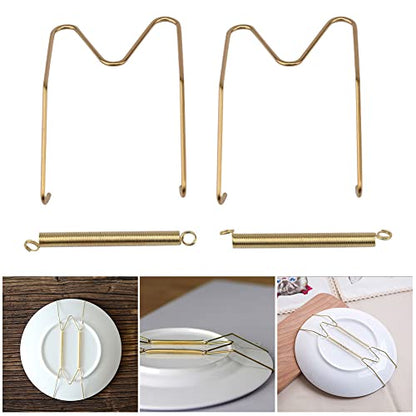  2 Pieces Wall Plate Hanger Decorative Dish Holder 8Inch/10Inch/12Inch/14Inch/16Inch Invisible Plate Dish Hanger Wall Display Hooks Home Decor (14 Inch)