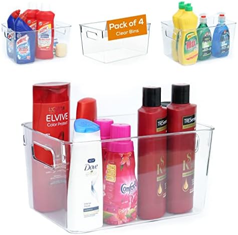  Plastic Storage Bins 11x8x6 Storage Container -Stackable Storage Bins -Home Organization Storage,Kitchen And Refrigerator Organizer Bins,Pantry Organizer Bin,BPA Free (Pack Of 8)