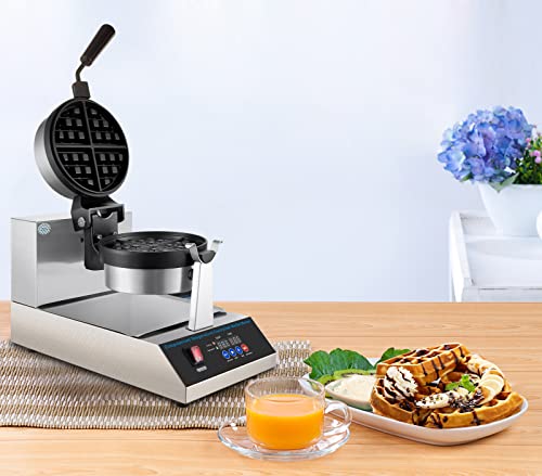  Commercial Waffle Maker Belgian Waffle Machine Flip Iron For Hotel Restaurant Snack Bar PID Control Programmable110Volts 1200watt Commercial3meterpower Cord