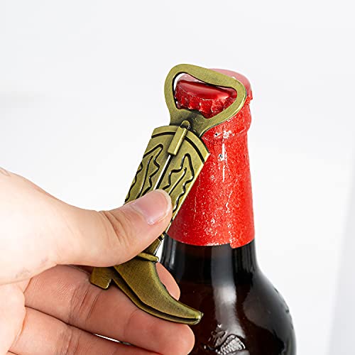  30Pcs Cowboy Boot Bottle Openers For Country Wedding Party Favors Or Birthday Party Gifts，Decorations And Souvenirs For Guests(bronze)