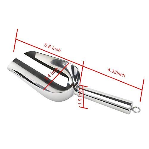  Stainless Steel Ice Scooper, Small Metal Food Candy Scoop For Kitchen Bar Party Wedding, Thickened Material, Dishwasher Safe. (8 OZ)