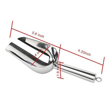  Stainless Steel Ice Scooper, Small Metal Food Candy Scoop For Kitchen Bar Party Wedding, Thickened Material, Dishwasher Safe. (8 OZ)