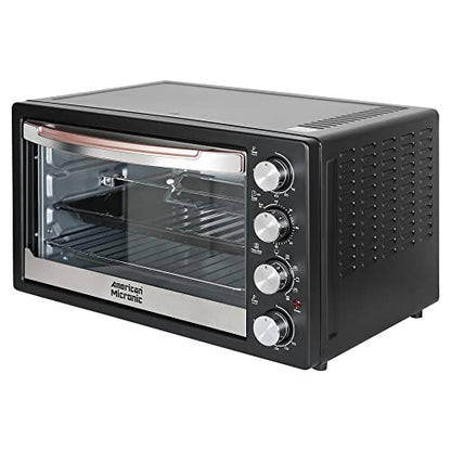 Mported 42 Litre Oven Toaster Griller, Convection, Dual Thermostat, 120M Timer & Toughned Glass Door, Inner Light -Ami-Otg-42Ldx 12 In 42 Litre Black