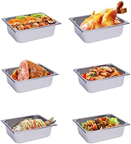  4 Pcs Hotel Pan Steam Table Pans With Lid, 4" Deep Full Size Stainless Steel Food Pan With Cover, Buffet Servers Pans Food Warmer Catering Pan Hot Steam Tray Water Pan For Restaurant Commercial