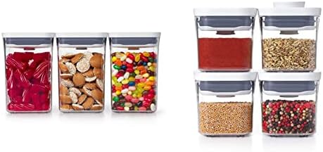  OXO Good Grips 3-PC Small Square Short POP Container Set, White