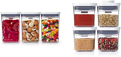  OXO Good Grips 3-PC Small Square Short POP Container Set, White