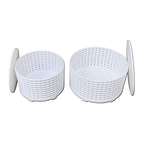  Cheese Molds With Followers For Making Soft And Semi-Hard Cheeses - Set Of 2