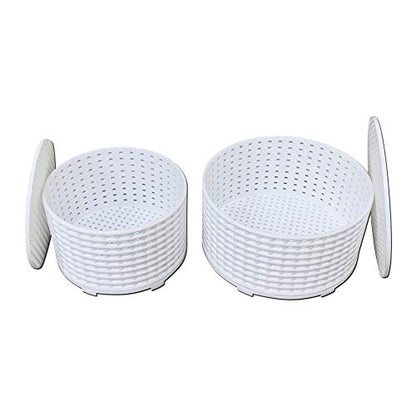  Cheese Molds With Followers For Making Soft And Semi-Hard Cheeses - Set Of 2