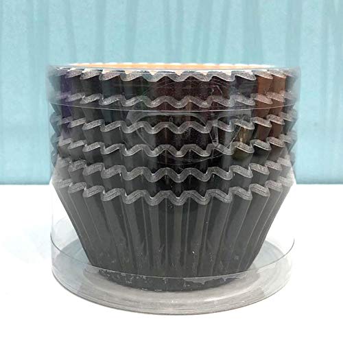  Classic Black Paper-Lined Foil Cupcake Liners Standard Baking Cups For Party And More, 120-Count