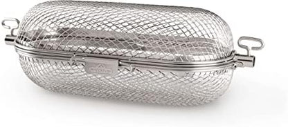  Napoleon 64000 Rotisserie Basket Grill Accessory, Stainless Steel & Barbecue Grill Accessory 62059 - Bristle-Free Triple-Row Grill Brush With Rolled Stainless Steel - BBQ Grill Maintenance Accessory