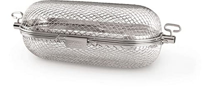  Napoleon 64000 Rotisserie Basket Grill Accessory, Stainless Steel & Barbecue Grill Accessory 62059 - Bristle-Free Triple-Row Grill Brush With Rolled Stainless Steel - BBQ Grill Maintenance Accessory
