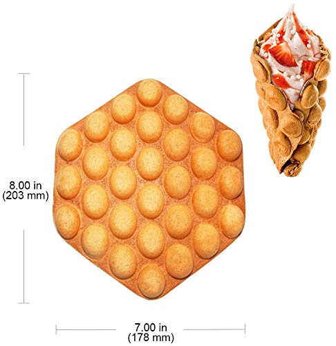  Bubble Waffle Maker Electric Non Stick Egg Waffle Machine 360 Rotated Stainless Steel (110V)