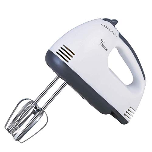  7-Speed 180-Watt Super Hand Mixer Blender | With 2xWhiskers & 2xBeaters (White)